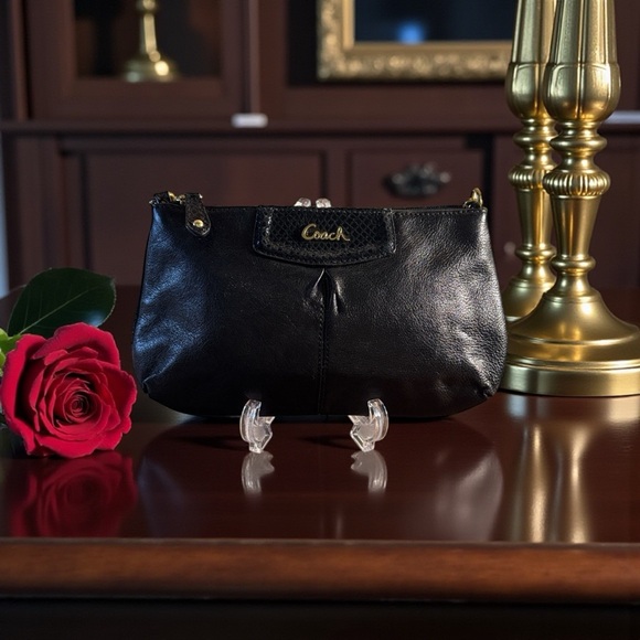 Coach Handbags - Coach Ashley Large Leather Wristlet Versatile Pouch with Gold toned Hardware